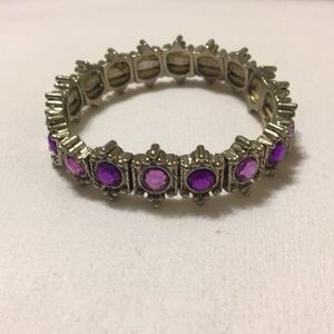 Silver and purple bracelet
